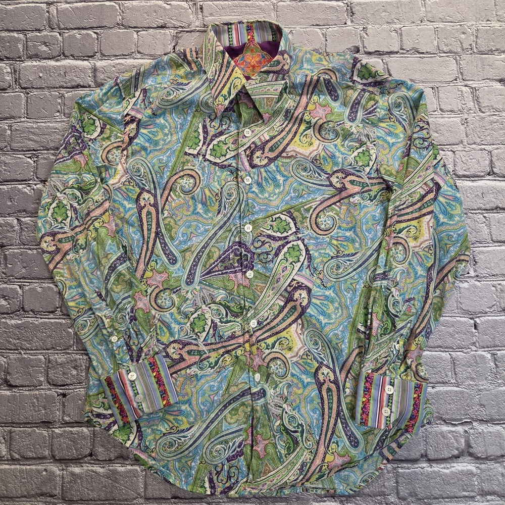 Robert Graham Womens Multicolor Paisley Button Up Shirt Long Sleeve XL